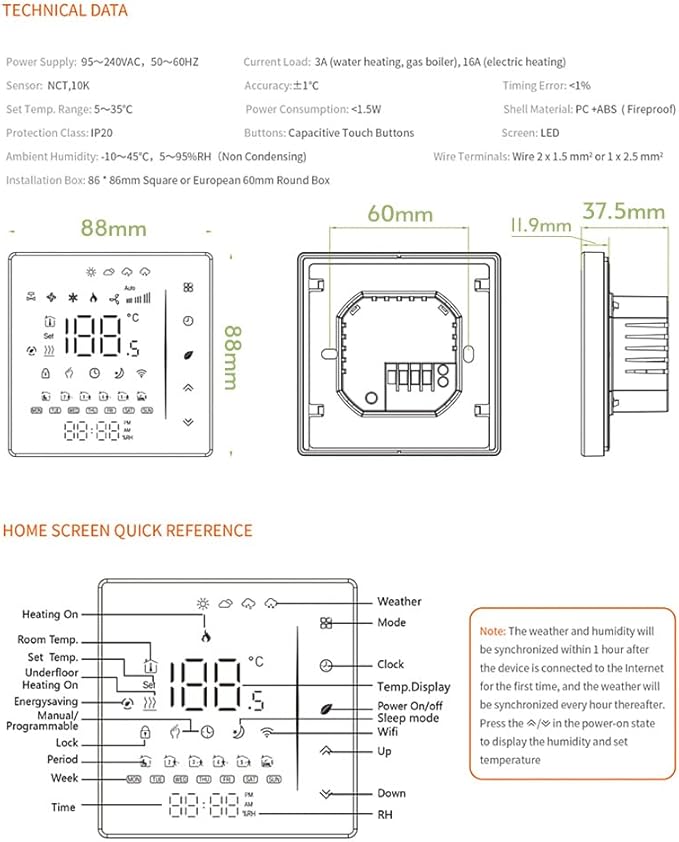 Matybobe WiFi Smart Thermostat Temperature Controller Weekly Programmable - Image 9