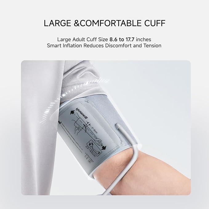 yuwell Blood Pressure Monitor, Large Upper Arm Blood Pressure Cuff, Digital - Image 2