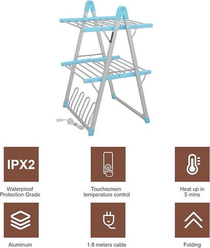 SHARNDY Electric Heated Clothes Drying Rack, Foldable Heated Garment Dryer - Image 5