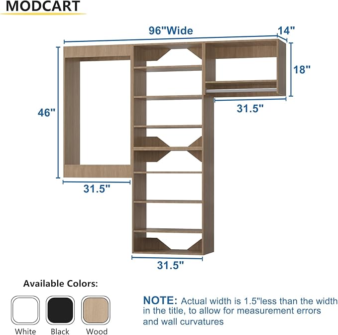 Modular Closet kit, 96in Wide Wardrobe Organizer - Image 2