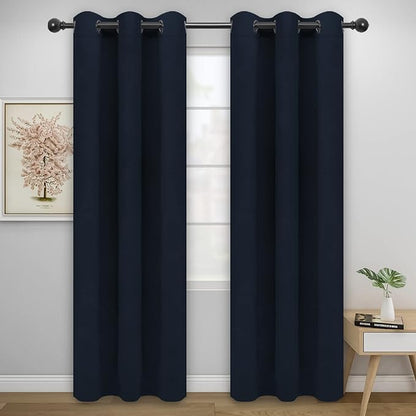 Easy-Going Blackout Curtains for Bedroom, Solid Thermal Insulated Grommet and by Easy-Going
