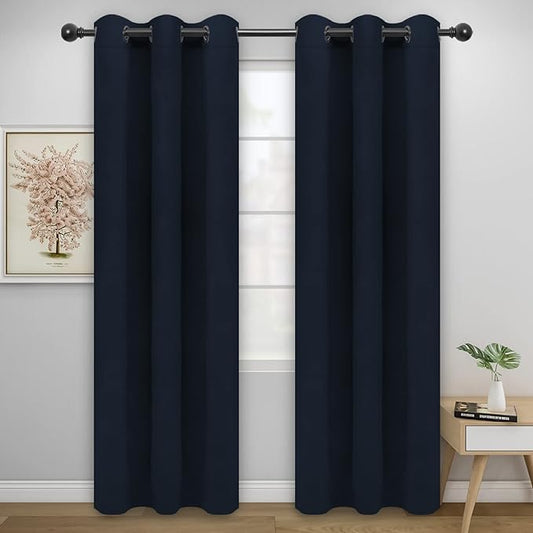Easy-Going Blackout Curtains for Bedroom, Solid Thermal Insulated Grommet and by Easy-Going