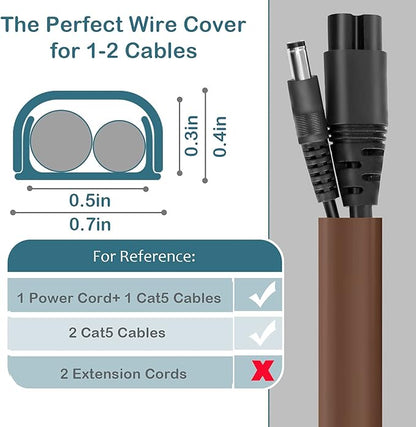 Wire Covers for 2 Cords, 68in Wire Hider on Wall Mounted, Cable Cover Paintable - Image 2