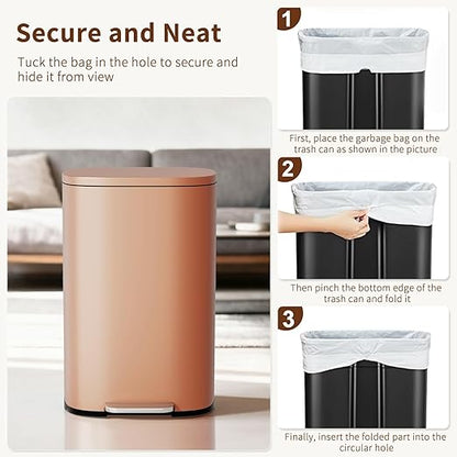 PayLessHere Trash Can Kitchen Stainless Steel Trash Can Trash Can - Image 6