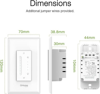 GHome Smart Dimmer Switch with 4-Speed Ceiling Fan Control, Ceiling Fan and - Image 9