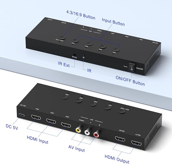 ZUZONG Switcher Splitter Support 4:3/16:9 Switching - Image 5