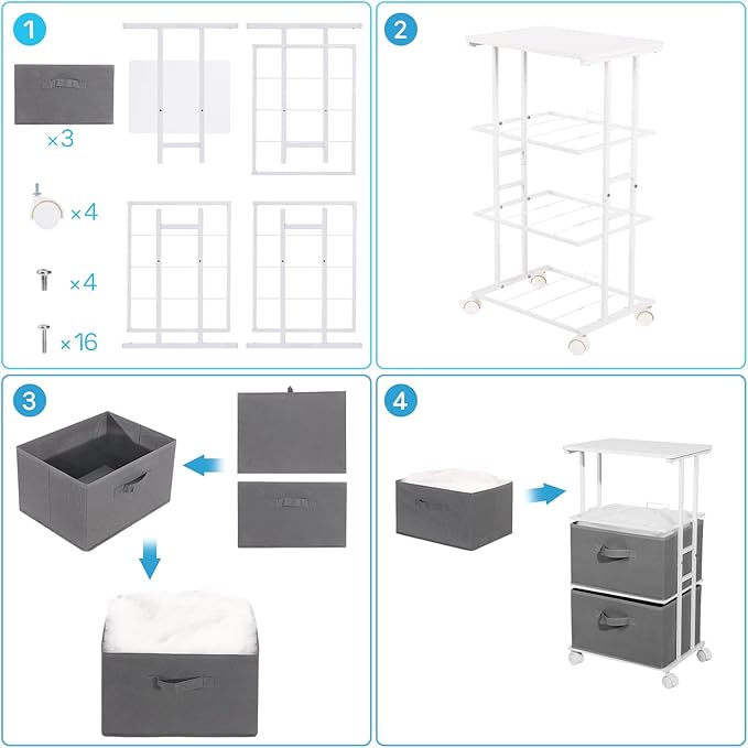 MAX Houser Dresser Tower with 3 Drawers, Fabric Dresser Drawer Organizer Unit - Image 4