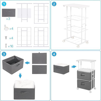 MAX Houser Dresser Tower with 3 Drawers, Fabric Dresser Drawer Organizer Unit - Image 4