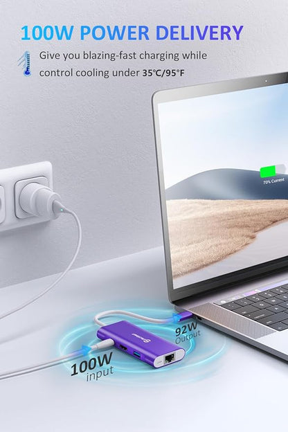 UtechSmart USB C Hub, Ethernet Multiport Adapter 6 in 1 USB C to HDMI Dock - Image 6