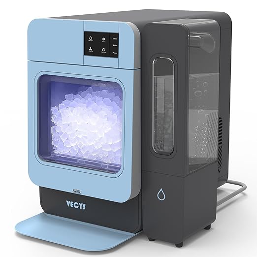 VECYS Nugget Countertop Ice Maker W/Side Tank, 44LBS Daily Ice Making Capacity by VECYS