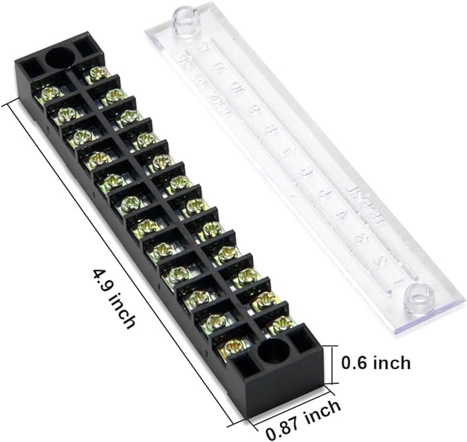 MILAPEAK 10pcs 12 Positions Dual Row 600V 15A Screw Terminal Strip Blocks - Image 2
