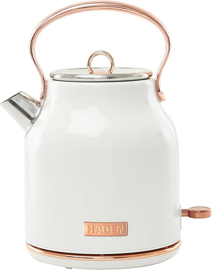 Haden Heritage 1.7 Liter Stainless Steel Electric Kettle, Hot Water Kettle by HADEN