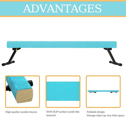 Adjustable&Foldable Gymnastics Balance Beam, 6FT/8ft High-Low Level Floor - Image 2