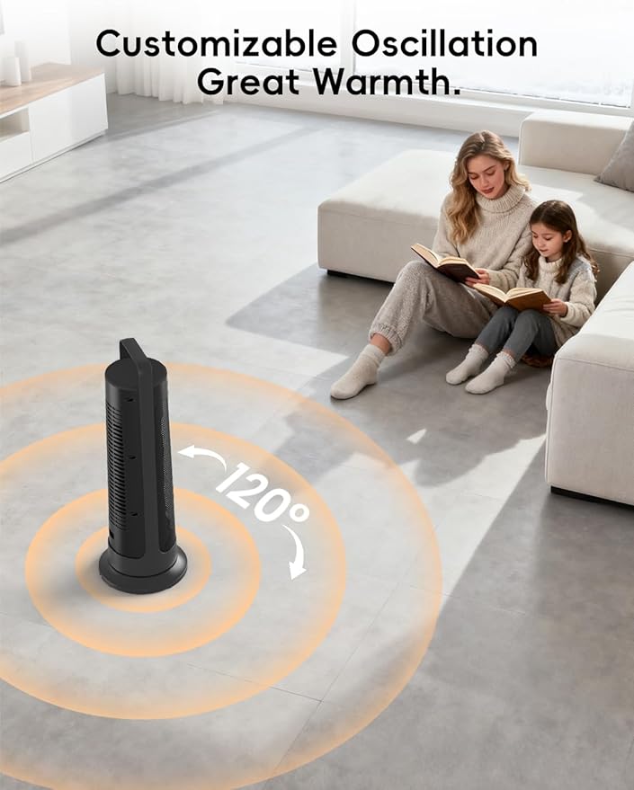 Space Heater for Indoor Use Large Room, 1500W Portable Office Heater, 120° - Image 4