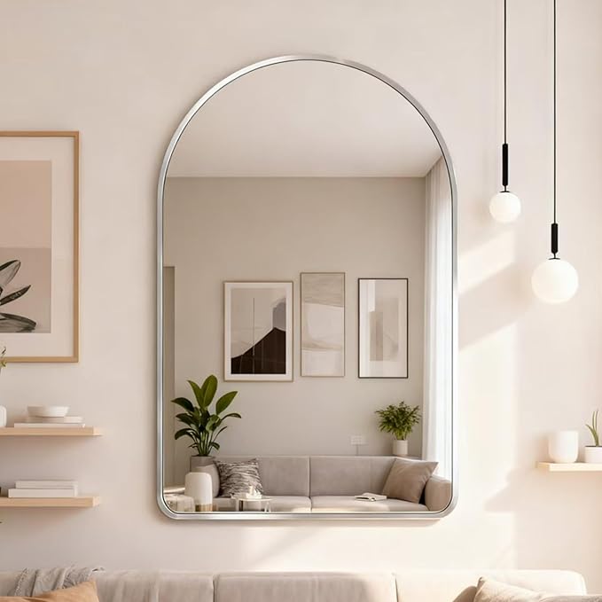 24x36 inch Silver Arched Mirror - Image 6