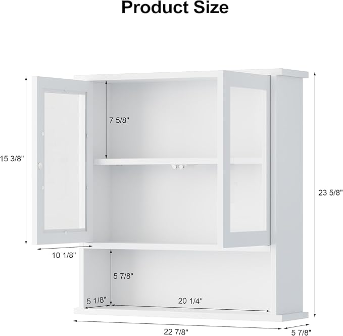 Modern Hanging Bathroom Cabinet, Sturdy Wooden Medicine Cabinet - Image 2