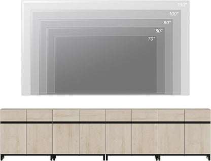 WAMPAT Modern TV Stand for TVs up to 120 inch, 4 in 1 Wood Entertainment Center - Image 5