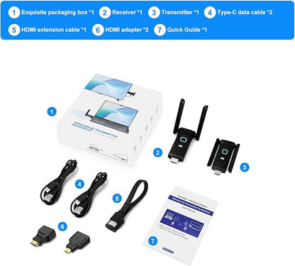Wireless HDMI Sender and Receiver, HDMI Wireless Adapter Plug and Play - Image 7