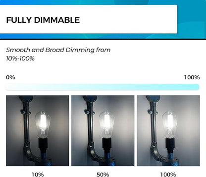 Hizashi LED Edison Bulbs, Equivalent 60W, Dimmable E26 LED Bulb, Daylight 5000K - Image 2
