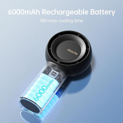 JISULIFE Portable Handheld Turbo Fan, 6000mAh USB Rechargeable Personal Battery - Image 4