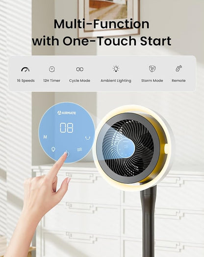 AIRMATE Standing Fan for Bedroom, Oscillating Fan - Image 4