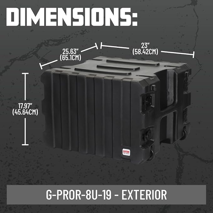 Gator Cases Pro Series 19" Depth 8U Rolling Rack Case - Image 7