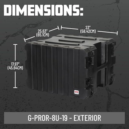 Gator Cases Pro Series 19" Depth 8U Rolling Rack Case - Image 7