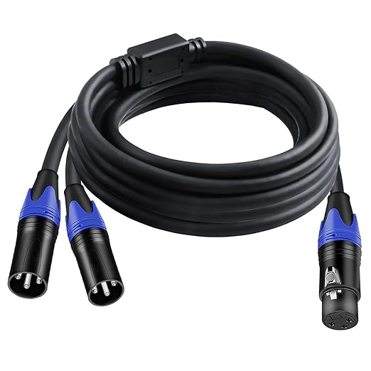 Seefeful XLR Splitter Cable, 1 Female to 2 Male Patch Y Cable Balanced by Seefeful