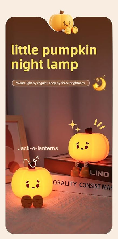 ATSUI Pumpkin Night Light, Halloween LED Squishy Novelty Lamp, Food Grade - Image 2