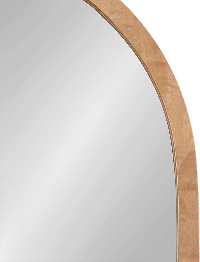 Kate and Laurel Burlock Modern Burlwood Arched Mirror, 22 x 32, Natural Wood - Image 6