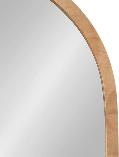 Kate and Laurel Burlock Modern Burlwood Arched Mirror, 22 x 32, Natural Wood - Image 6