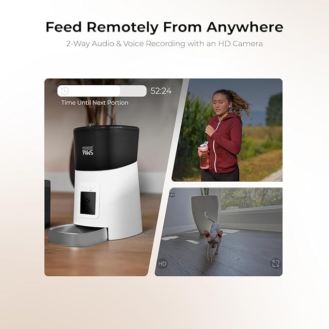 Penthouse Paws Smart HD Automatic Pet Feeder, 6L Dry Food Capacity, 1080p Camera - Image 6