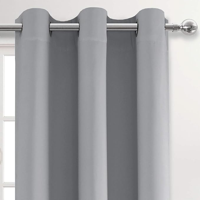 DWCN Silver Grey Thick Blackout Curtain, Room Darkening Thermal Insulated - Image 3