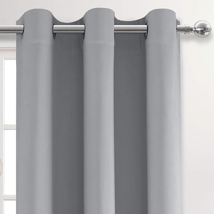 DWCN Silver Grey Thick Blackout Curtain, Room Darkening Thermal Insulated - Image 3