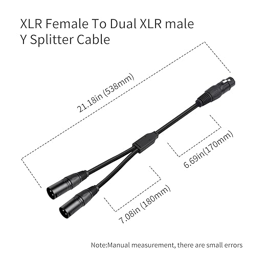 5 Pack XLR Splitter Cable, 1 Female to 2 Male, 1.5FT Stereo Mic to L&R Audio - Image 4