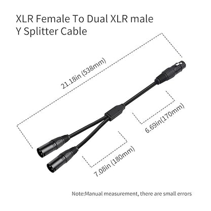 5 Pack XLR Splitter Cable, 1 Female to 2 Male, 1.5FT Stereo Mic to L&R Audio - Image 4