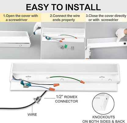 Ansen 4Packs of Under Cabinet Lighting Hardwired, 48IN 26W 1720LM, Dimmable Led - Image 5