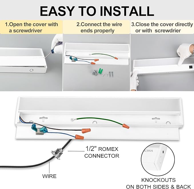 Ansen 4Packs of Under Cabinet Lighting Hardwired, 36IN 22W 1426LM, Dimmable Led - Image 5