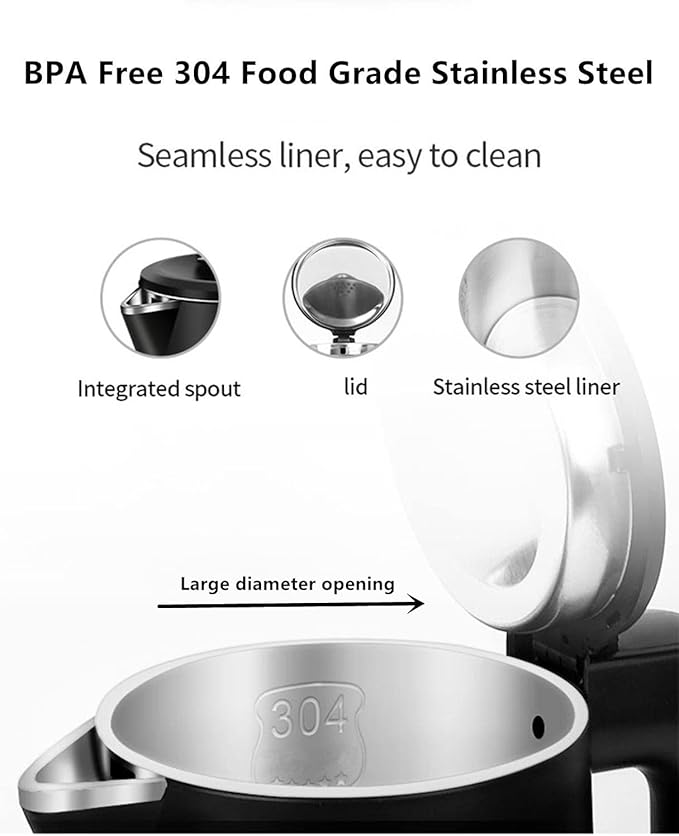 0.8L Electric Kettle Stainless Steel, 800 Watts Small Electric Kettle 27 Ounce - Image 3