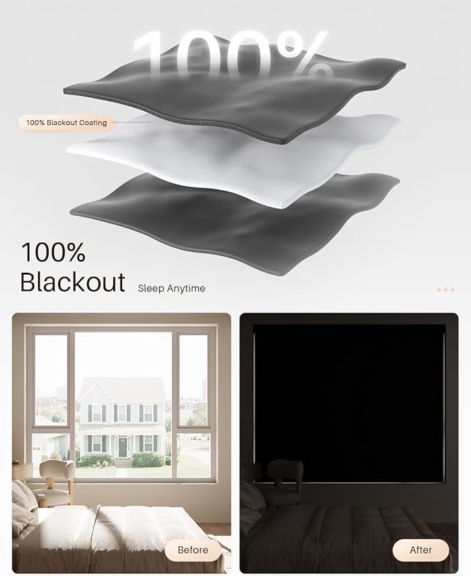 Smart Roller Shades for Windows, Alexa Blackout Motorized Blinds - Image 6