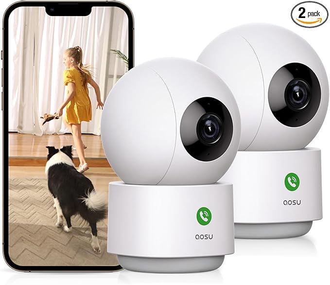 aosu 2K Security Camera Indoor, Baby Monitor Pet Camera One-Touch Call by AOSUSecurityOffical
