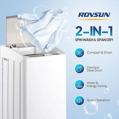 ROVSUN 17.8LBS Portable Washing Machine, Full-Automatic Electric Laundry Machine - Image 2