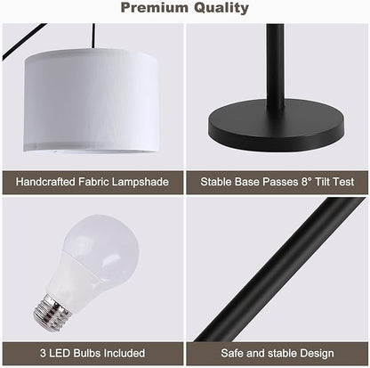 Fansdrick Floor lamp with Remote, 3 Light Arc Floor Lamps - Image 8