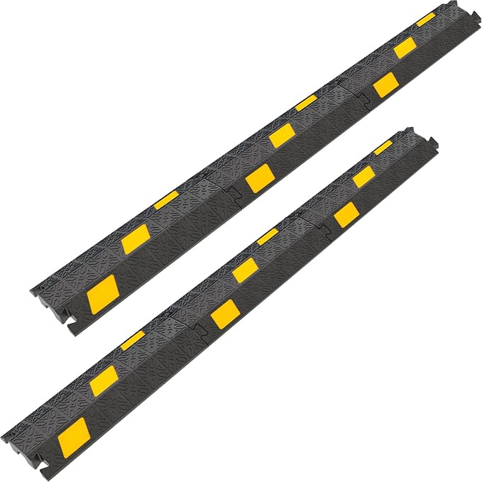 OranLite 6 Pack 1-Channel Rubber Cable Protector Ramp, Visible at Night by OranLite
