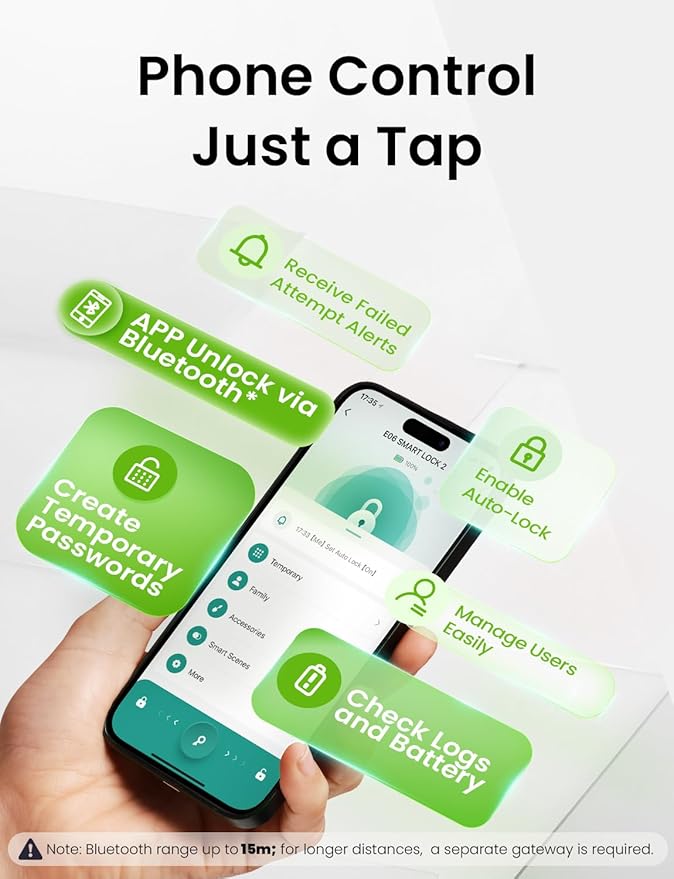 GHome Smart Door Lock KD30, Fingerprint Smart Deadbolt - Image 7