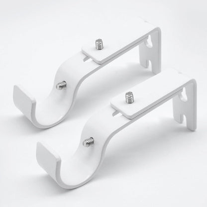 Curtain Rod Brackets Adjustable, 2 Pack Premium Rod Brackets for Wall, Curtain Rod Holder, Drapery Rod Holders Hardware Window Curtain Rod Support Hanger for 1 Inch Rod, White