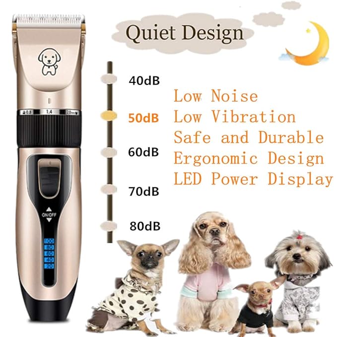 Professional USB Dog Clippers Low Noise Rechargeable Pet Trimmers Cordless Pet - Image 6