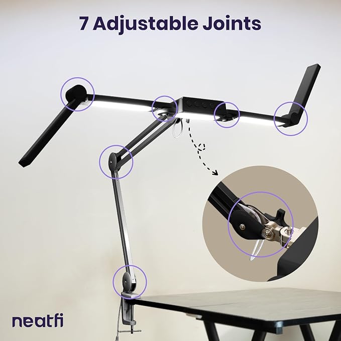 Neatfi 3, 000 Lumens LED Desk Lamp, 360 SMD LEDs, CRI 95, Adjustable Light Modes - Image 8