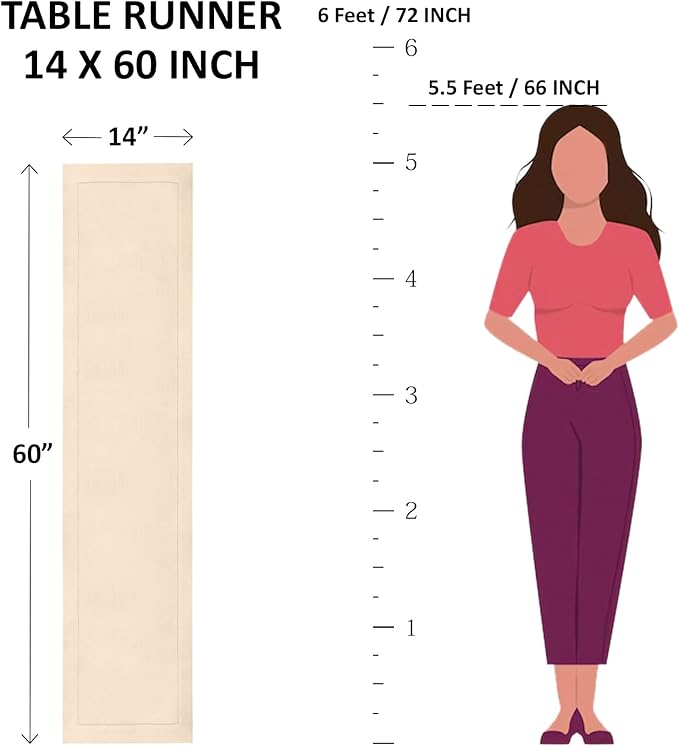 Solino Home Linen Purple Table Runner 60 Inches - Classic Hemstitch, 100% Pur...
