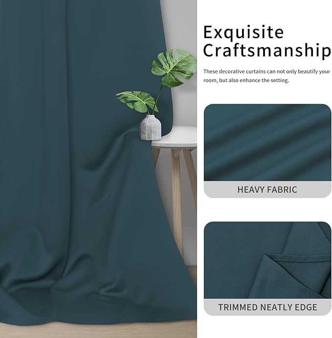 Easy-Going Blackout Curtains for Bedroom, Solid Thermal Insulated Grommet and - Image 5